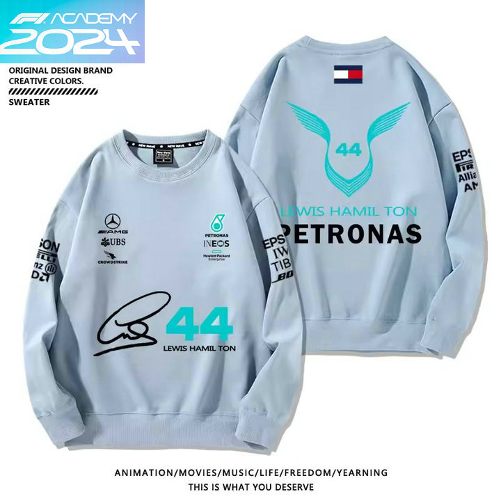 2024 Sweat shirt Mercedes AMG Petronas homme sans capuche